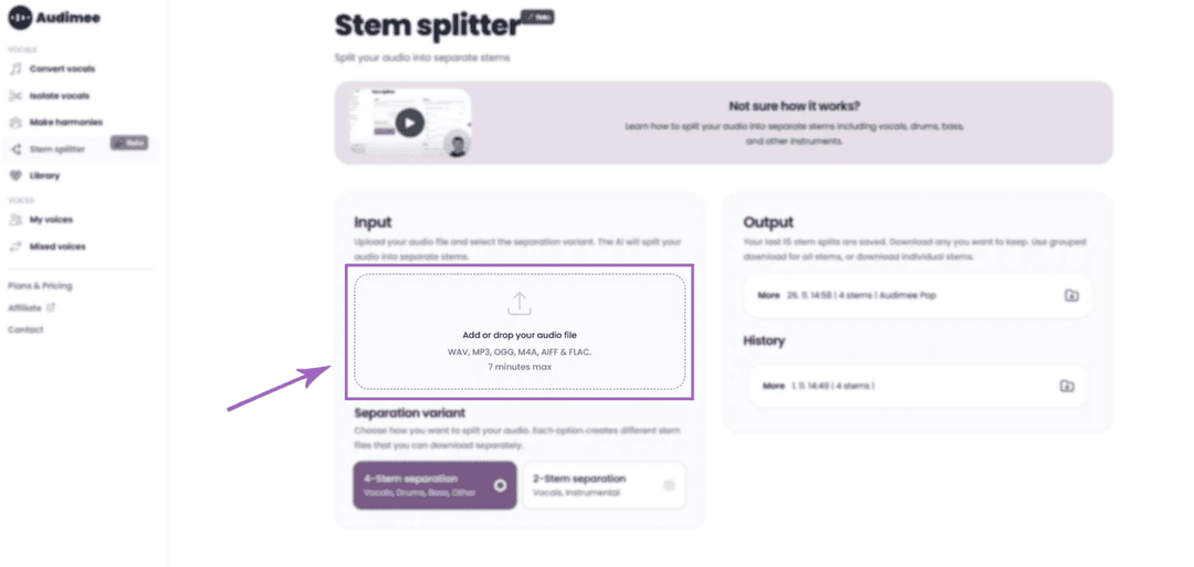 Free stem splitter | Audimee