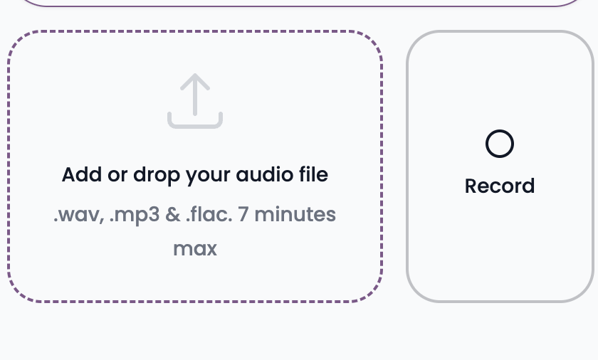 Upload or record your audio